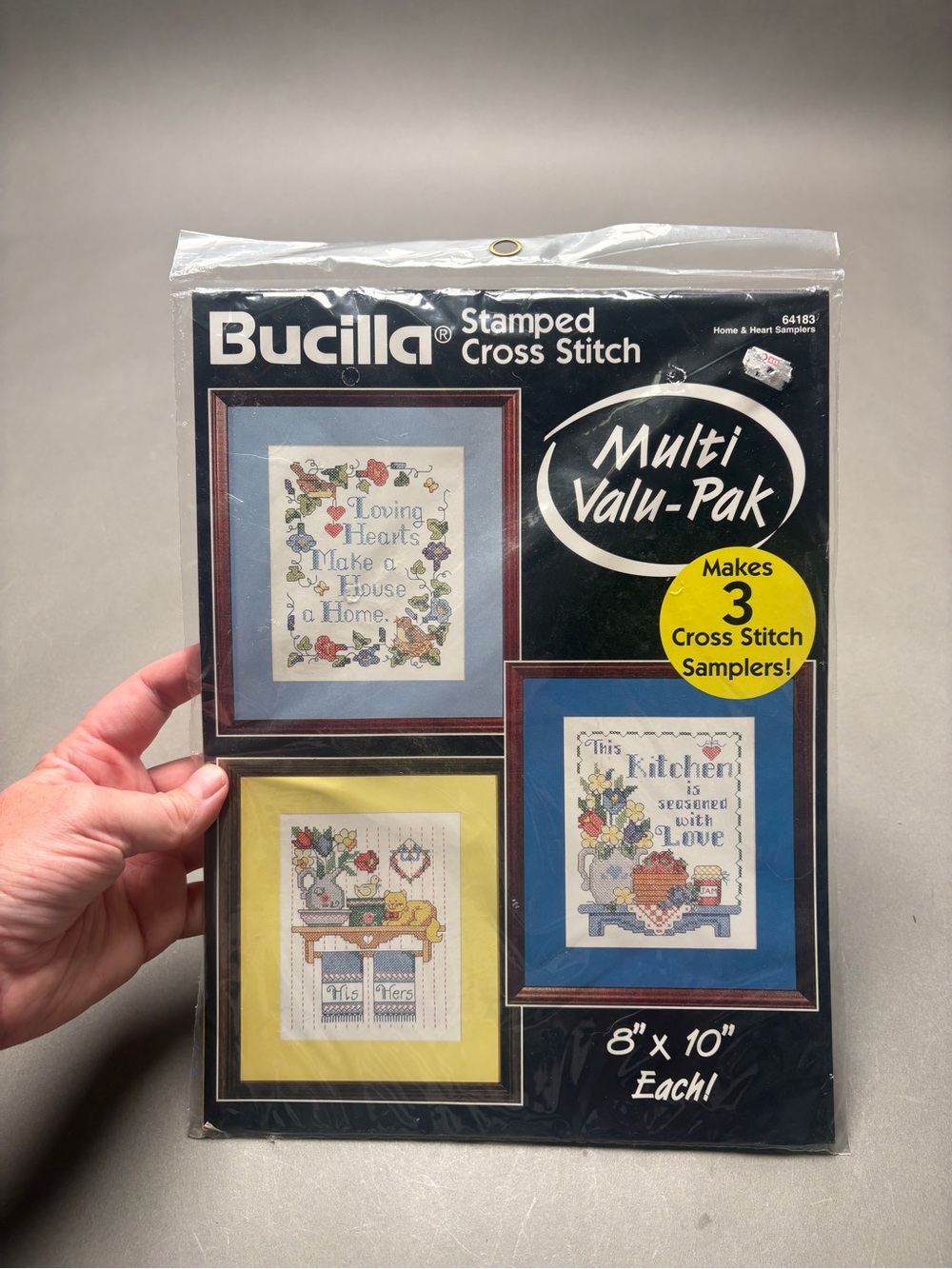 Cottagecore Bucilla Stamped Cross Stitch Set of 3 8x10in Projects